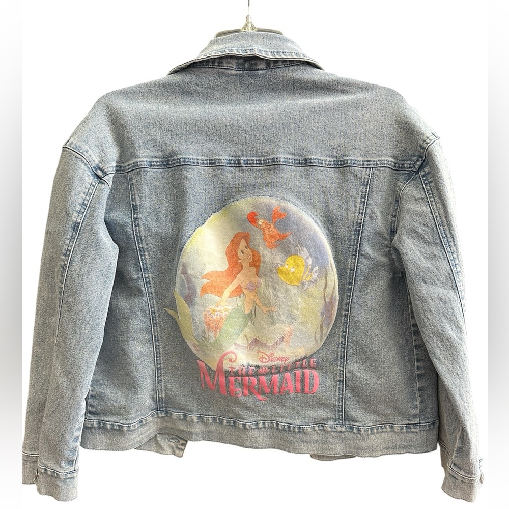 Girls Disney The Little Mermaid Blue Denim Jacket